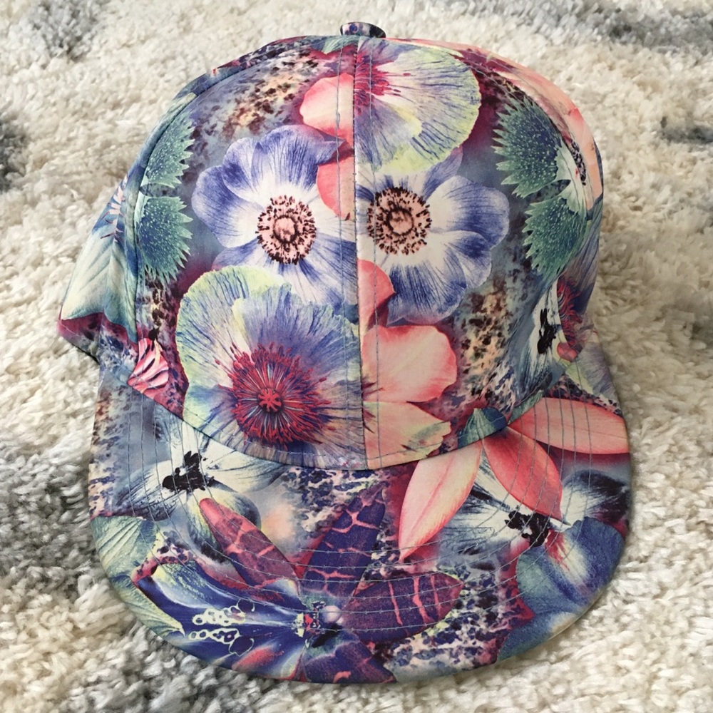 Floral print hat